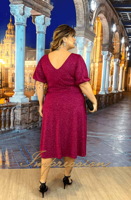 Vestido de Festa Midi Fucsia - Imagem 2