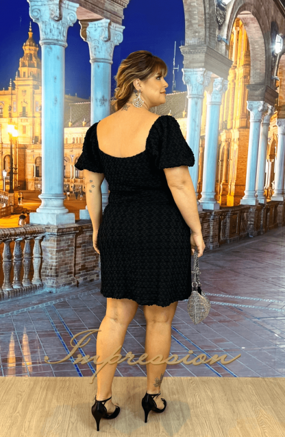 Vestido de Festa Curto Plus Size Preto - Imagem 2