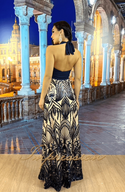 Vestido de Festa Longo Azul Marinho - Image 2