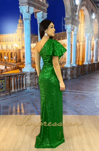 Vestido de Festa Longo Verde Bandeira - Imagem 2