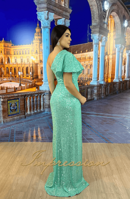 Vestido de Festa Longo Verde Menta - Image 2