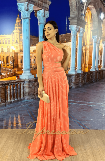 Vestido de Festa Longo Coral - Imagem 3