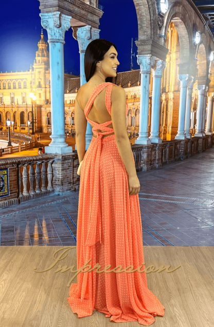 Vestido de Festa Longo Coral - Imagem 2