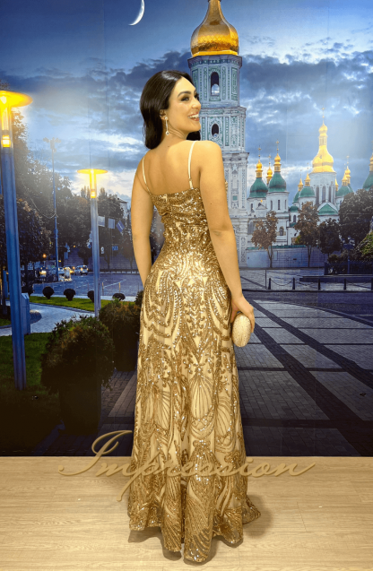 Vestido de Festa Longo Dourado - Image 2