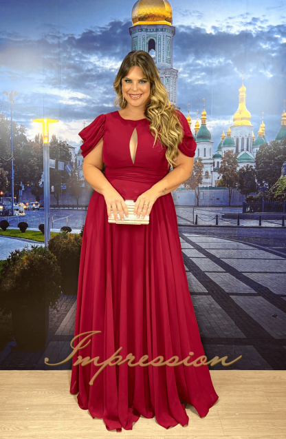 Vestido de Festa Longo Plus Size Marsala - Imagem 3