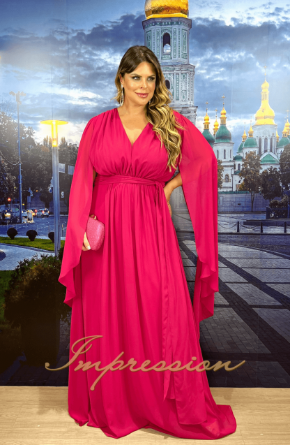 Vestido de Festa Longo Plus Size Pink - Image 3