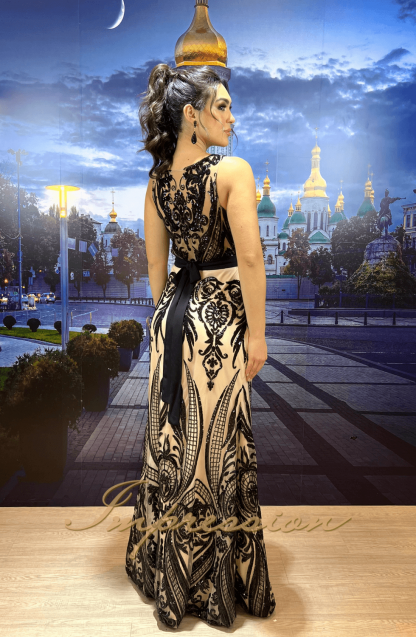 Vestido de Festa Longo Preto em Paetês - Imagem 2