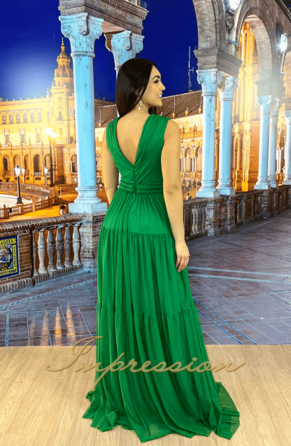 Vestido de Festa Longo Verde Bandeira - Image 2
