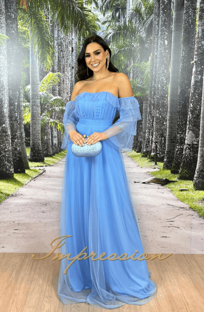 Vestido de Festa Longo Azul Serenity - Imagem 2