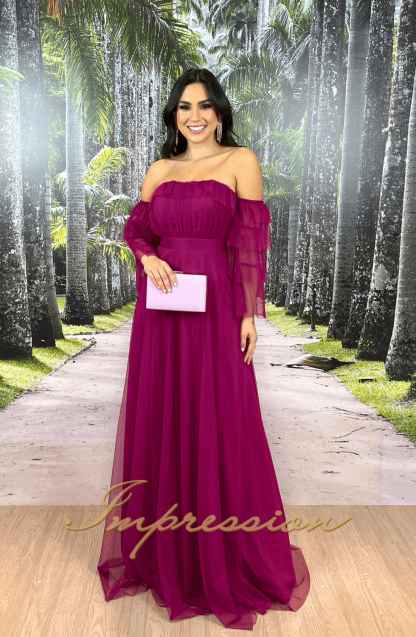 Vestido de Festa Longo Fucsia - Imagem 3