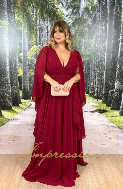 Vestido de Festa Longo Plus Size Marsala - Imagem 3