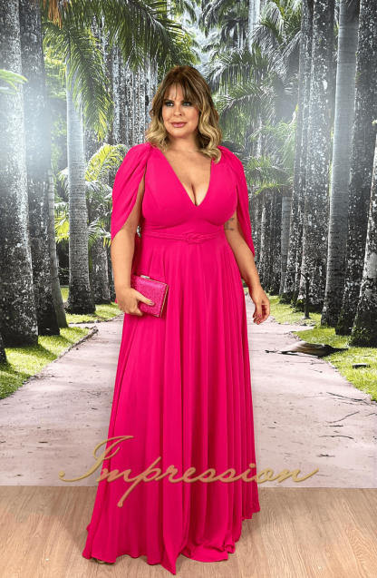 Vestido de Festa Longo Plus Size Pink - Image 3
