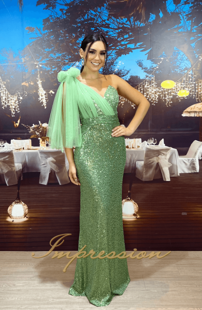 Vestido de Festa Longo Verde Menta - Imagem 3
