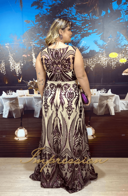 Vestido de Festa Longo Plus Size Uva - Imagem 2