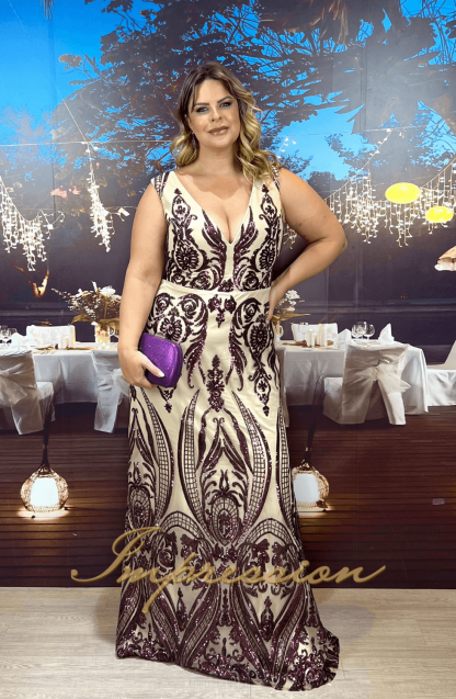 Vestido de Festa Longo Plus Size Uva - Imagem 3