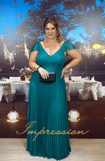 Vestido de Festa Longo Plus Size Petroleo - Image 3