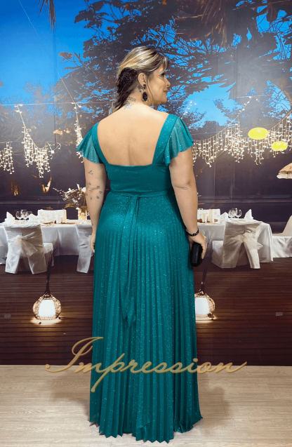 Vestido de Festa Longo Plus Size Petroleo - Image 2