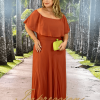 Vestido de Festa Longo Plus Size Terracota - Imagem 3