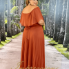 Vestido de Festa Longo Plus Size Terracota - Imagem 2