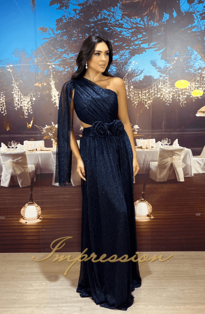 Vestido de Festa Longo Azul Marinho - Image 4