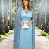 Vestido de Festa Longo Plus Size Azul Serenity - Imagem 3