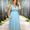 Vestido de Festa Longo Plus Size Azul Serenity - Imagem 4