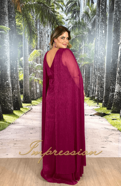Vestido de Festa Longo Plus Size Fucsia - Image 5