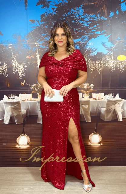 Vestido de Festa Longo Plus Size Marsala - Image 3