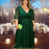 Vestido de Festa Longo Plus Size Verde - Image 3