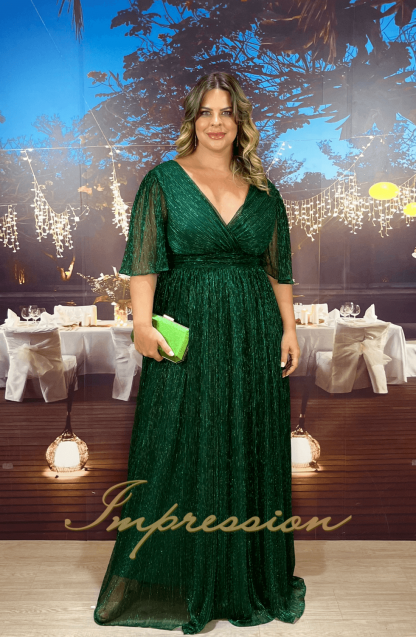 Vestido de Festa Longo Plus Size Verde - Image 3