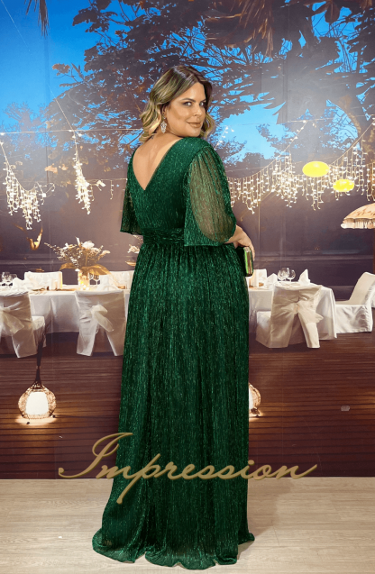 Vestido de Festa Longo Plus Size Verde - Image 2