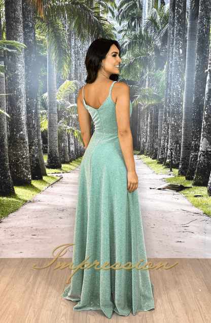 Vestido de Festa Longo Verde Menta - Image 2
