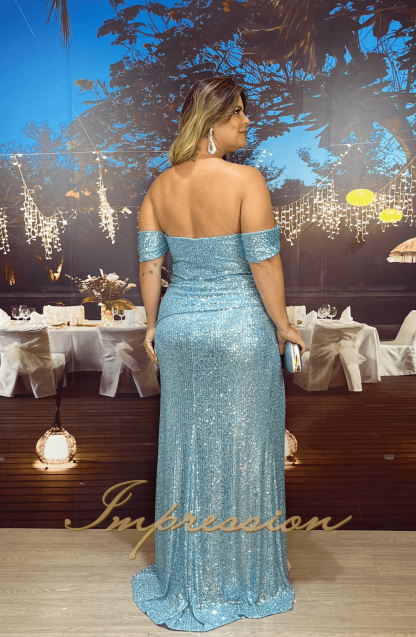 Vestido de Festa Longo Plus Size Azul Serenity - Imagem 2