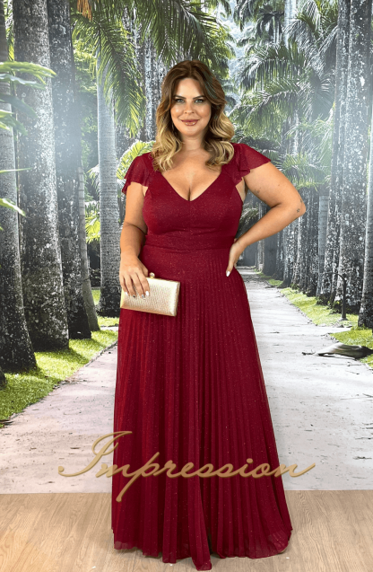 Vestido de Festa Longo Plus Size Marsala - Image 3