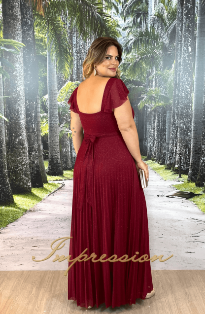 Vestido de Festa Longo Plus Size Marsala - Image 2