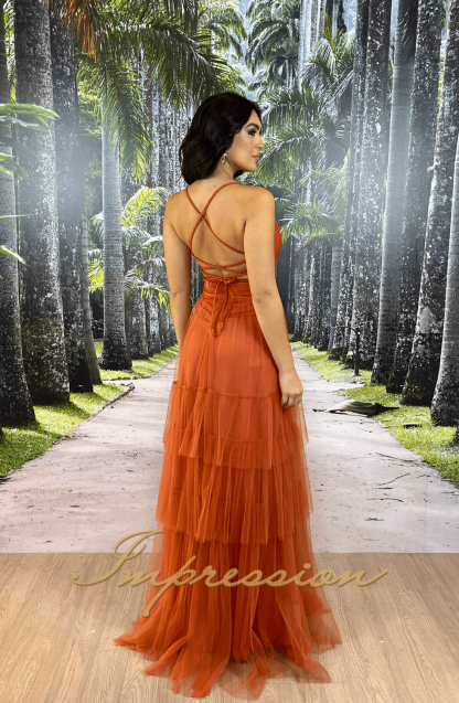 Vestido de Festa Longo Terracota - Image 2