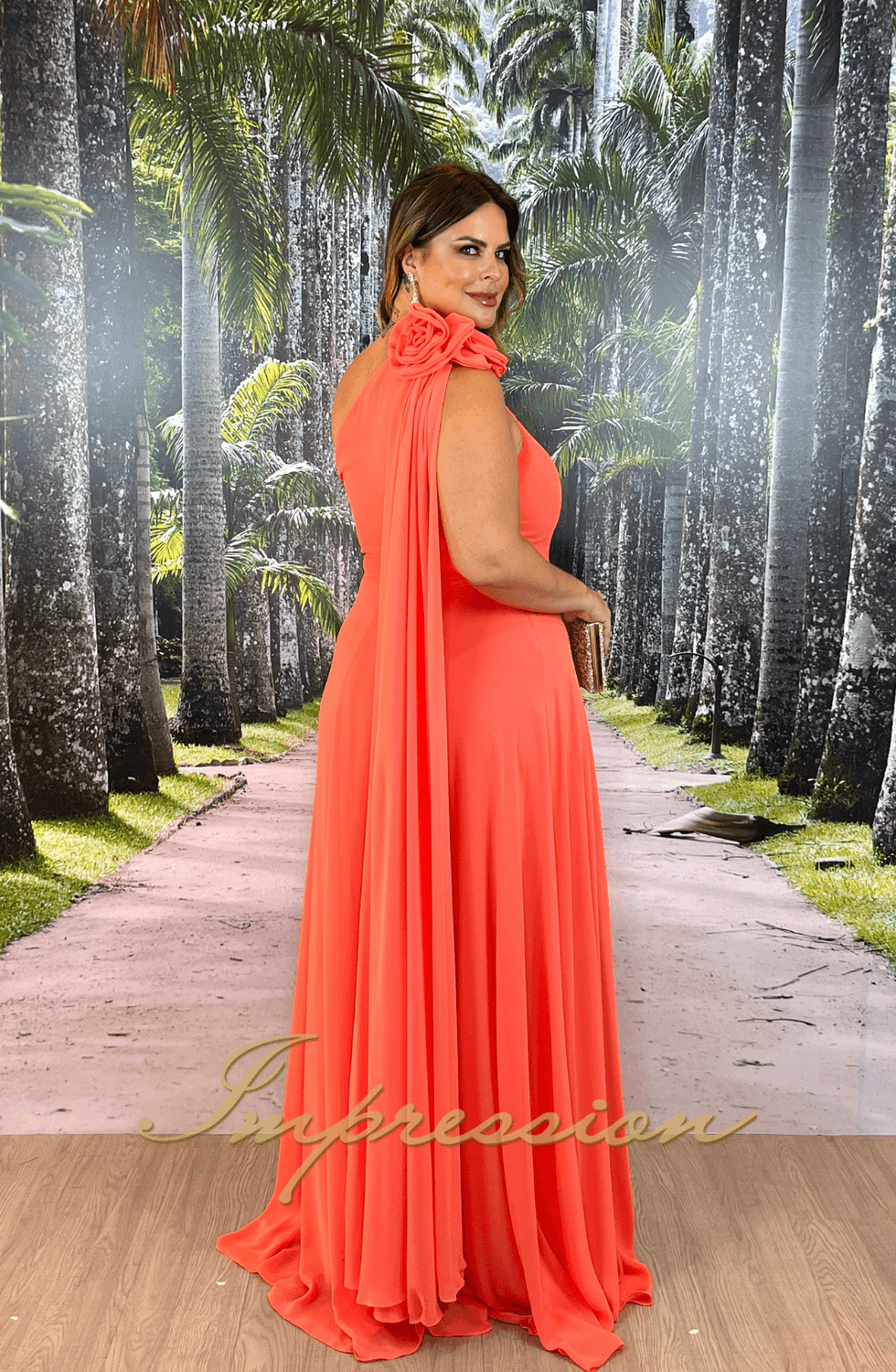 Vestido de festa sales coral plus size