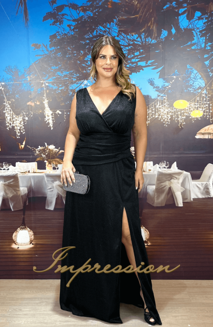 Vestido de Festa Longo Plus Size Preto - Imagem 3