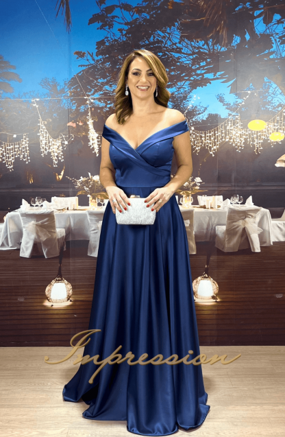 Vestido de Festa Longo Azul Marinho - Image 3
