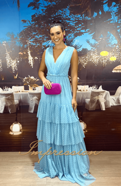 Vestido de Festa Longo Azul Serenity - Imagem 3