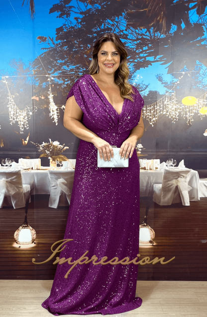 Vestido de Festa Longo Plus Size Uva - Imagem 3