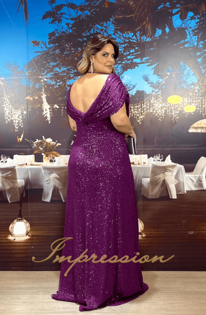 Vestido de Festa Longo Plus Size Uva - Imagem 2