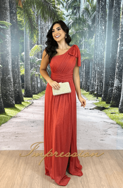 Vestido de Festa Longo Terracota - Imagem 4