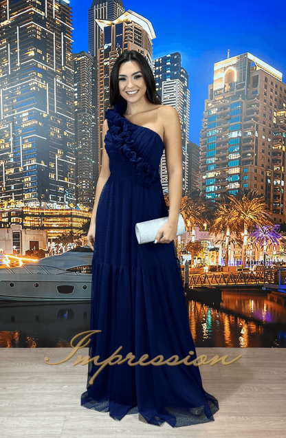 Vestido de Festa Longo Azul Marinho - Image 3