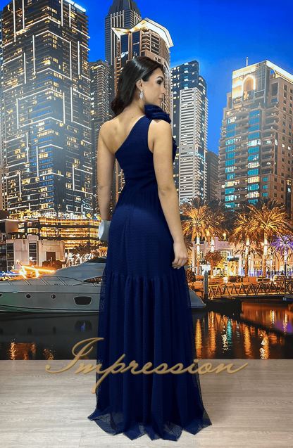 Vestido de Festa Longo Azul Marinho - Image 2