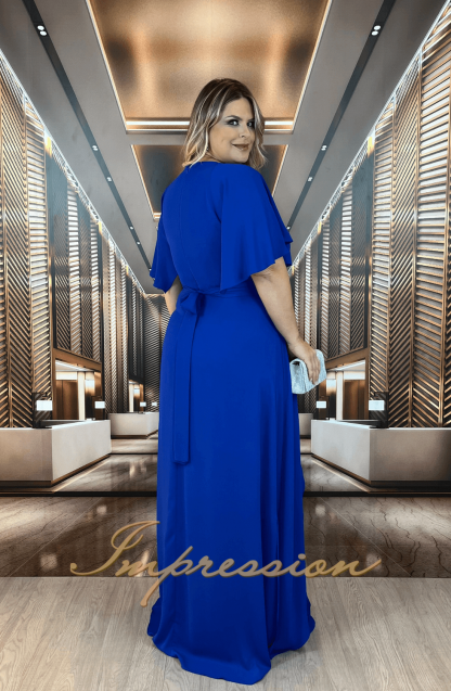 Vestido de Festa Longo Plus Size Azul Royal - Imagem 2