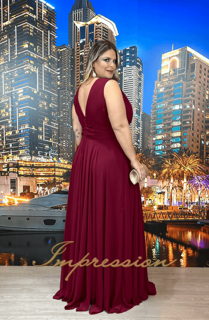 Vestido de Festa Longo Plus Size Marsala - Image 5