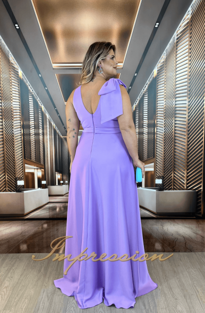 Vestido de Festa Longo Plus Size Lavanda - Image 2