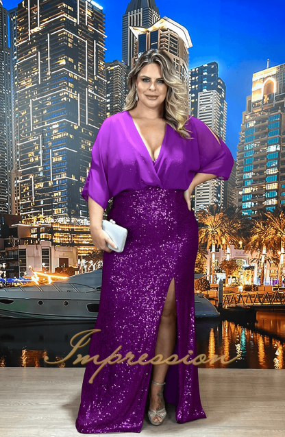 Vestido de Festa Longo Plus Size Uva - Imagem 3