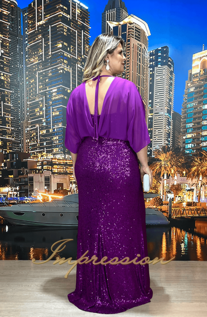 Vestido de Festa Longo Plus Size Uva - Imagem 2